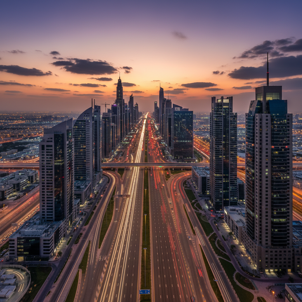 Dubai Highway Aerial